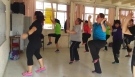 Zumba fitness class of belly dance